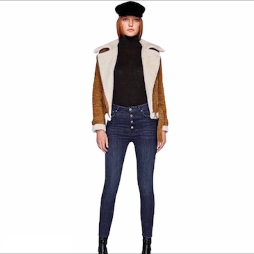 👖 Zara High Rise Exposed Button-Fly Skinny Jeans
